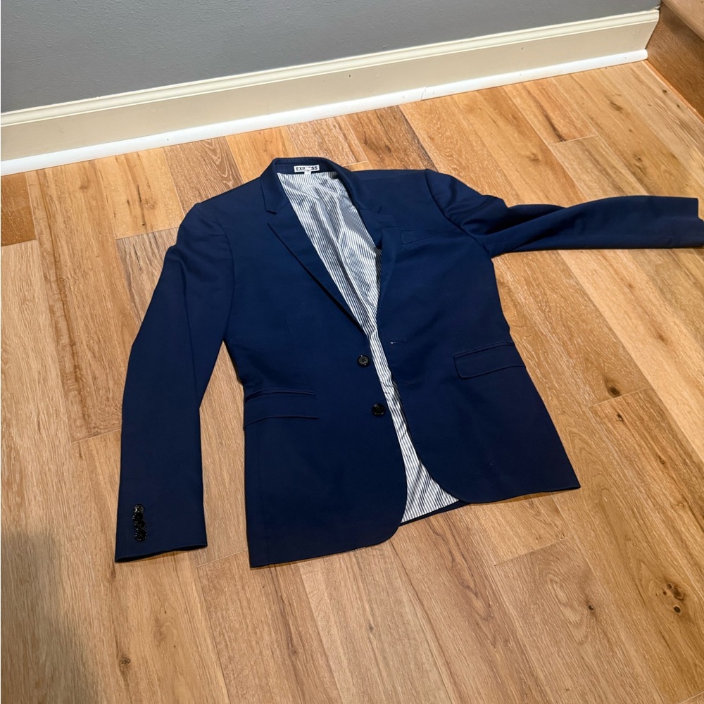 Express Skinny Fit Innovator Deep Blue Men's Blazer
